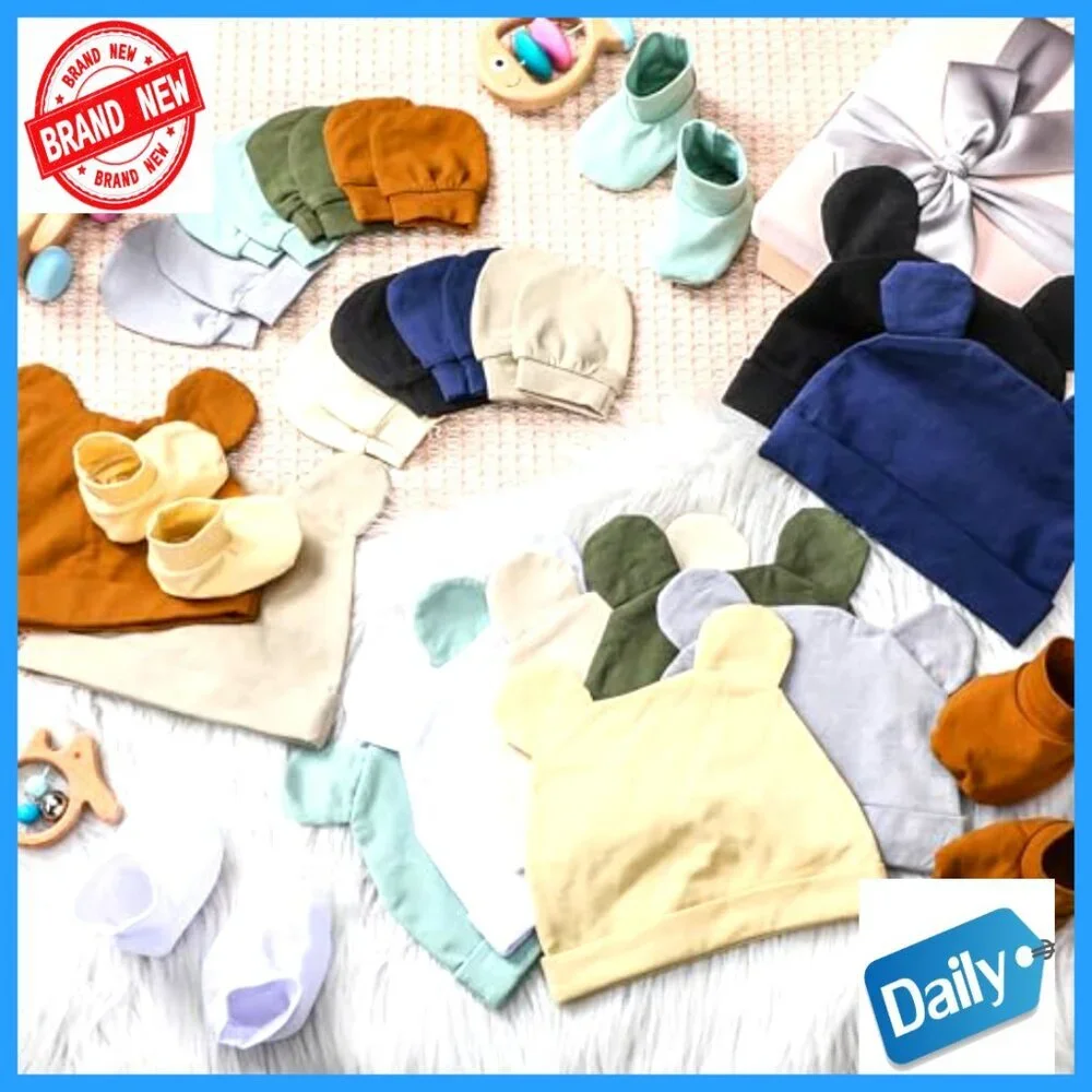Newborn Hat Mittens Socks Set 10-Piece Cotton Infant Accessories 0-6 Months